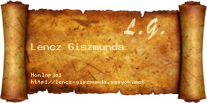 Lencz Giszmunda névjegykártya